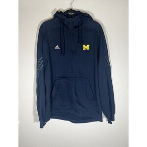 Adidas Climawarm blue Michigan Wolverines embroidered zip up hooded jacket M